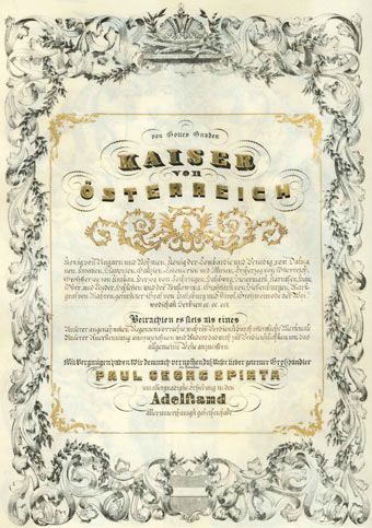 povelja Paula Georga Spirte, 1856.
